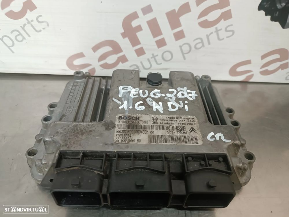 UNIDADE / CENTRALINA DO MOTOR PEUGEOT 207 1.6HDI REF. 0281013868 9663755480 EDC16C34 - 1