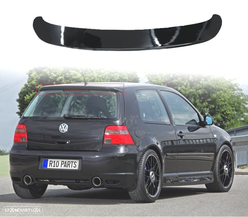 SPOILER AILERON VOLKSWAGEN VW GOLF 4 97-03 ASPECTO R32 PRETO BRILHANTE - 1