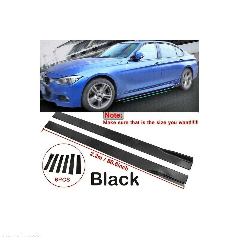 Set prelungiri ornament praguri laterale tuning Negru – Lucios - 1