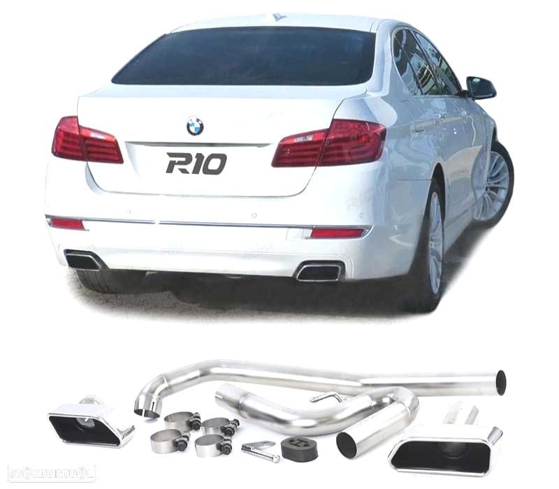 KIT PONTEIRAS DE ESCAPE DUPLA PARA BMW F10 F11 F12 F13 LOOK V8 - 1