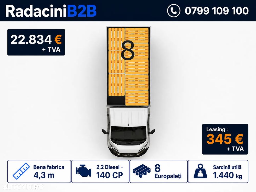 Citroën Jumper bena Scattolini fabrica 4.3M | 1.440 KG | 140 CP | STOC - 9