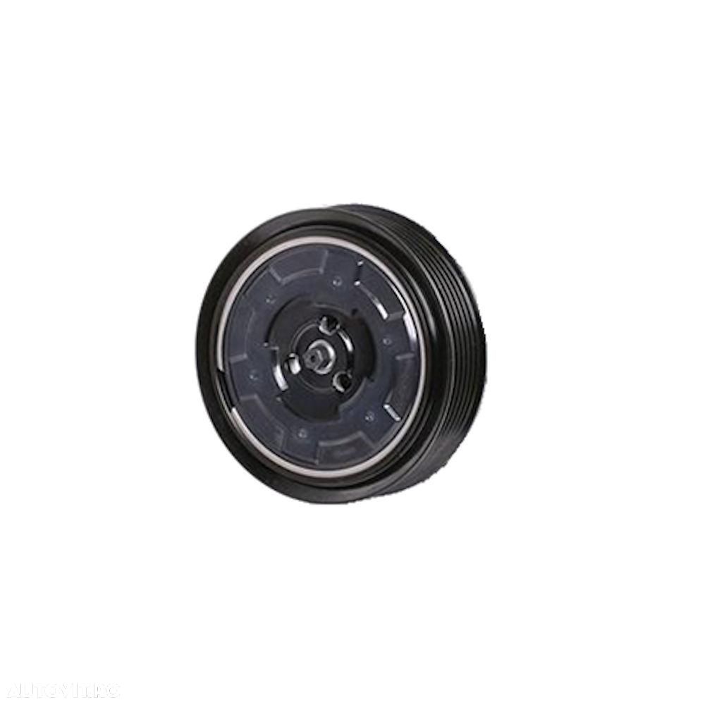 Cupla magnetica ambreiaj compresor A/C diametru 115 mm cu 6 caneluri, tip Denso 6SEU14C Audi A4 (B7) 2004-2007, A6 (C6) 2004-2012 motorizare 2,0 TDI/TFSI, rulment 35x52x22 mm,