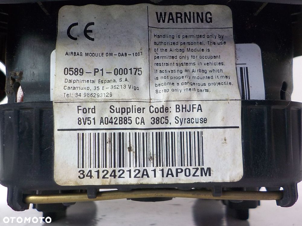 FORD FIESTA MK7 VII PODUSZKA KIEROWCY AIR BAG SYRACUSE - 11