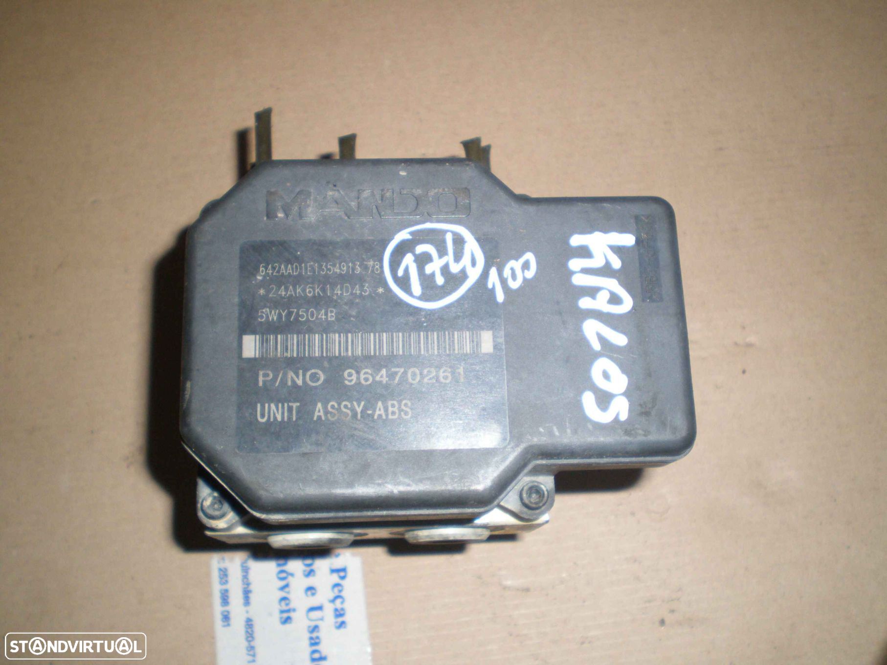 Abs 96470261 96470254 CHEVROLET KALOS 2007 1.4I 95CV 5P CINZA CHEVROLET AVEO 2007 1.2I 0P CHEVROLET KALOS 2005 1.2I 72CV 5P AZUL - 1