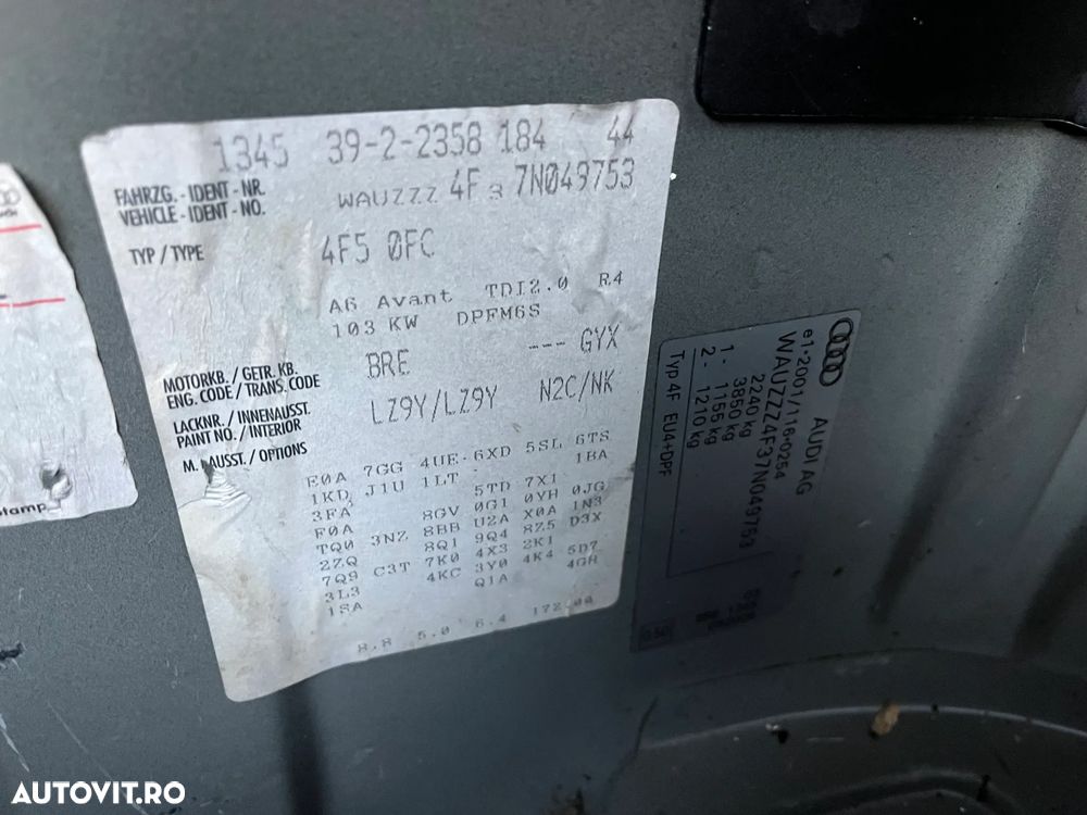 Dezmembrez Audi A6 C6 4F break negru 2.0 TDI BRE LZ9Y - 7