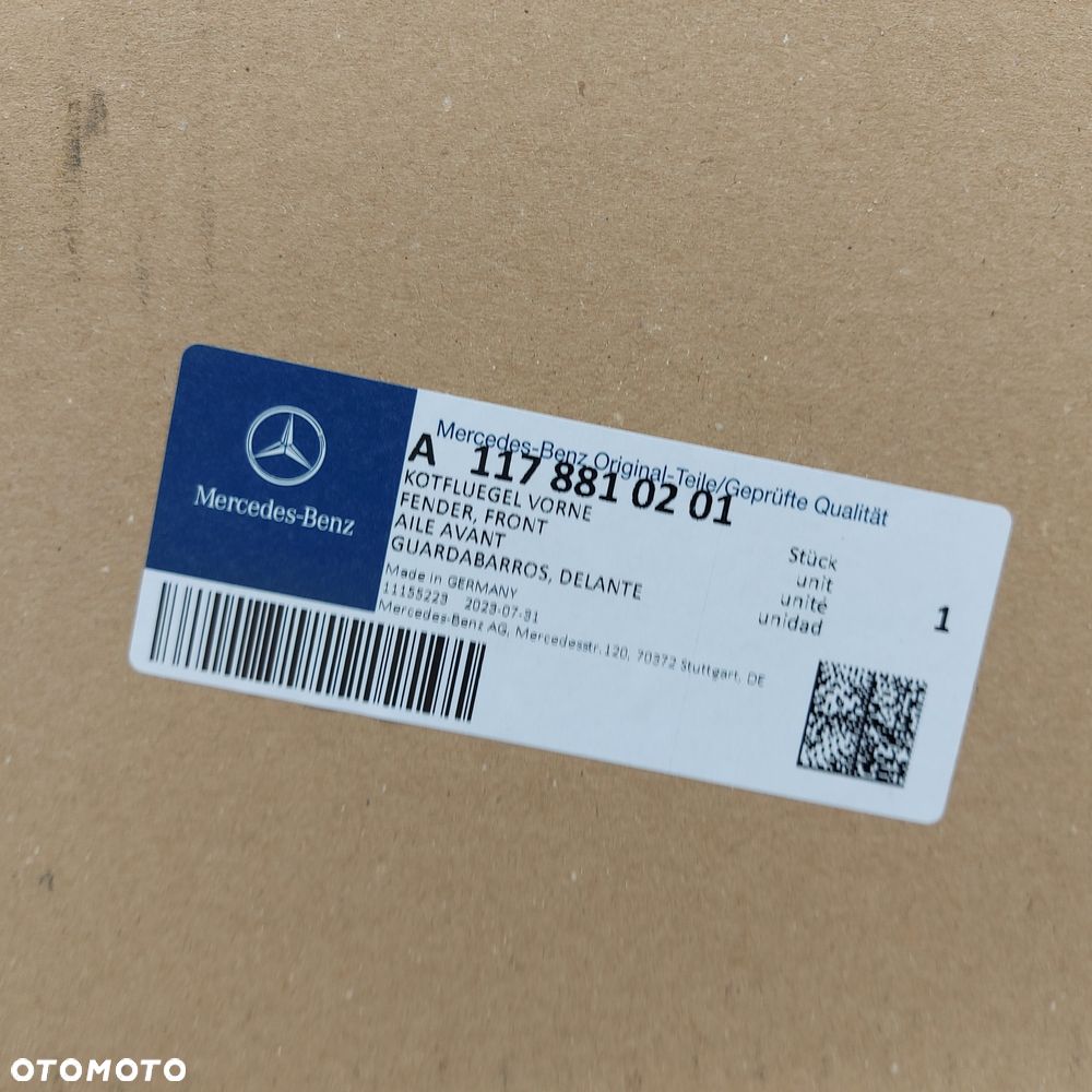 BLOTNIK PRZOD PRZEDNI PRAWY NOWY MERCEDES CLA W117 ORYGINAL 1178810201 - 11