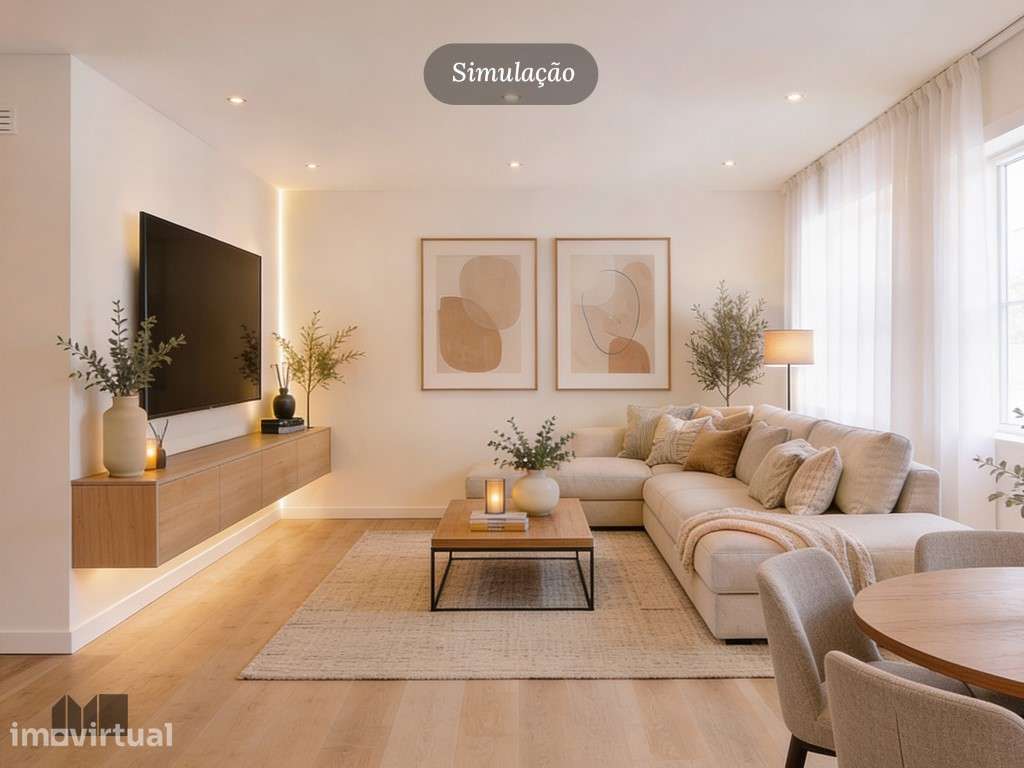 A 550 metros da praia, T2+1 totalmente renovado e pronto a habitar! - Grande imagem: 4/22