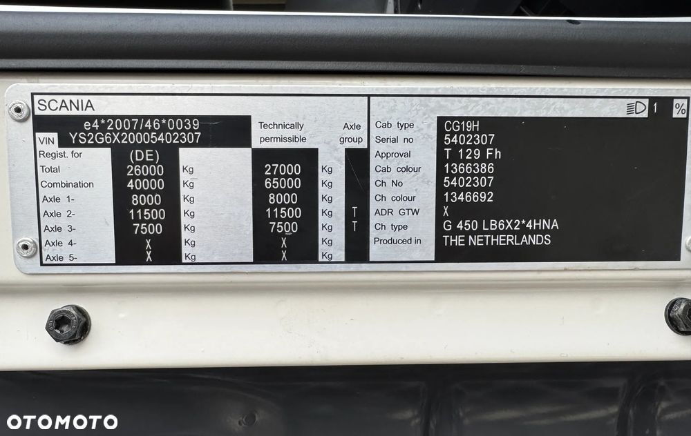 Scania G450, 6x2, SKRZYNIA + HDS - PALFINGER 18002 EH, - 41