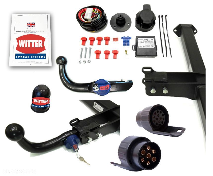 Hak Holowniczy Witter Automatycznie Wypinany Moduł 13 pin + Wiązka do Hyundai IX35 od 2010 do 2015 - 13