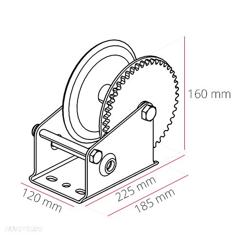 Troliu manual cablu otel sau chinga Dragon Winch de 2500 lbs (trage 1133kg) - 8