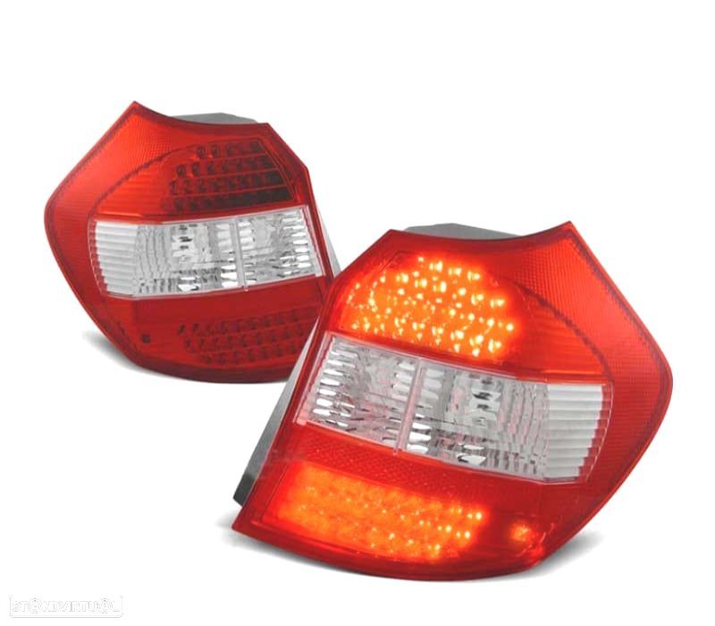 FAROLINS TRASEIROS LED BMW E87 04-07 VERMELHO BRANCO - 1