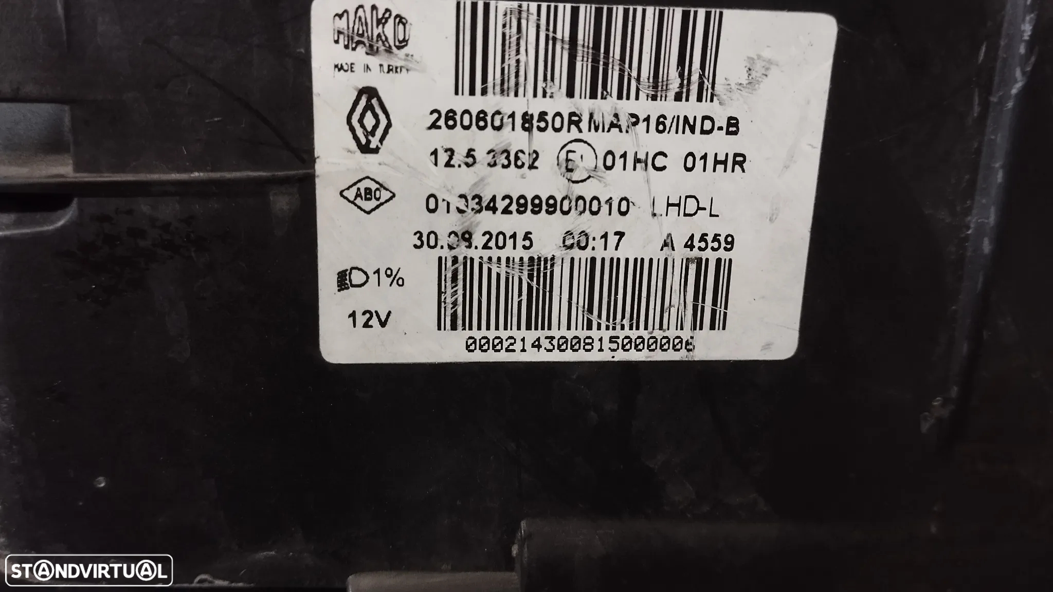 ÓPTICA / FAROL RENAULT CLIO IV FASE 1 12-16 REF. 260601850R APOIOS PARTIDOS - 3