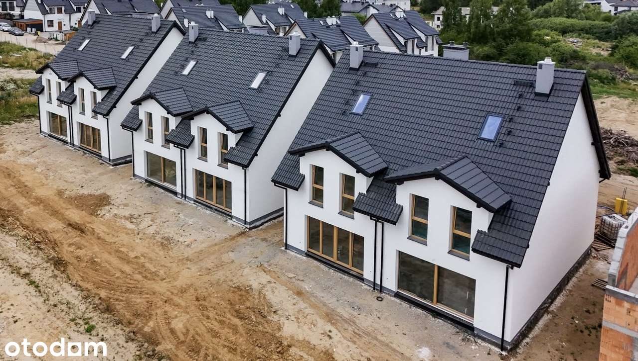 DOM w zabudowie bliźniaczej z garażem - DUŻY OGRÓD