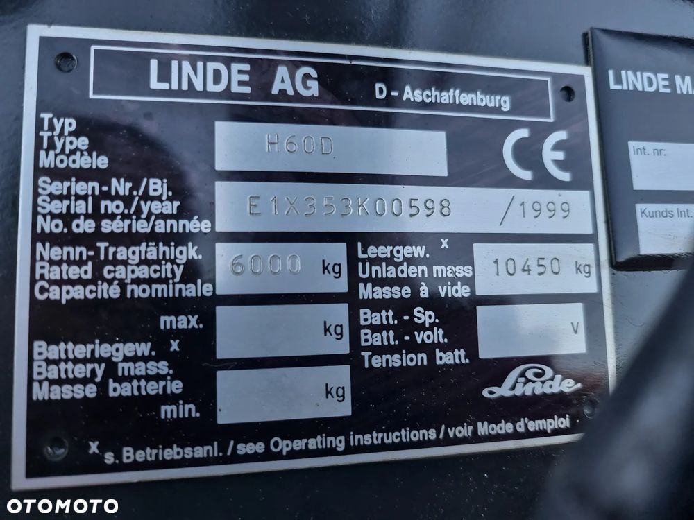 Linde H60D Wózek Widłowy 6 ton Udzwig. Silnik DEUTZ Turbo 6 cylindrów. 2x Posuw wideł Hydr. niski przebieg 6326h. Import Norwegia! Zero luzów i wycieków Jazda Hydrostatic. Stan Perfekcyjny! DIESEL - 21