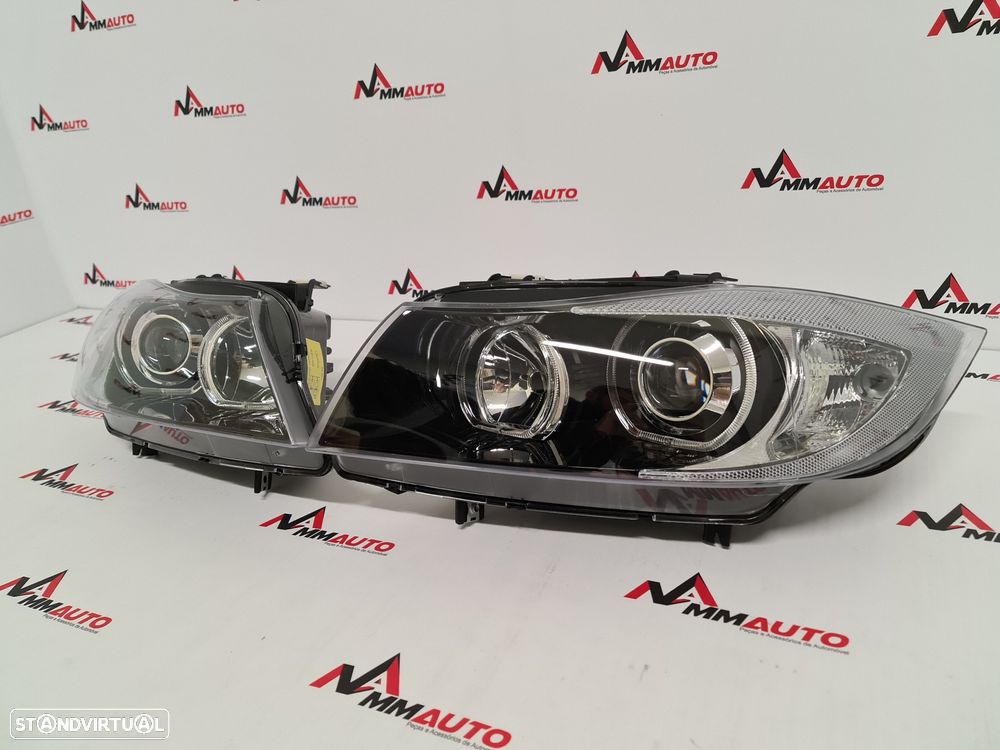 Faróis Angel Eyes BMW Série 3 E90 E91 Pré-Lci Look Xenon - 3