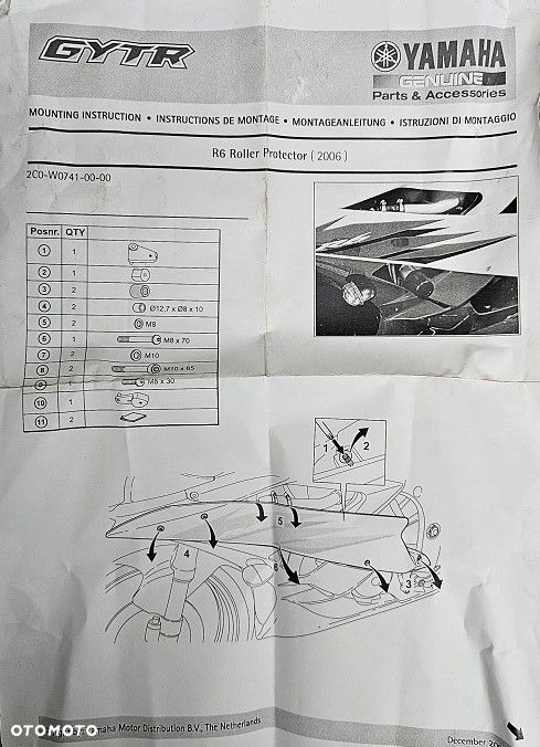 Oryginalne Crash Pady Yamaha R6  2C0-W0741-00 - 7