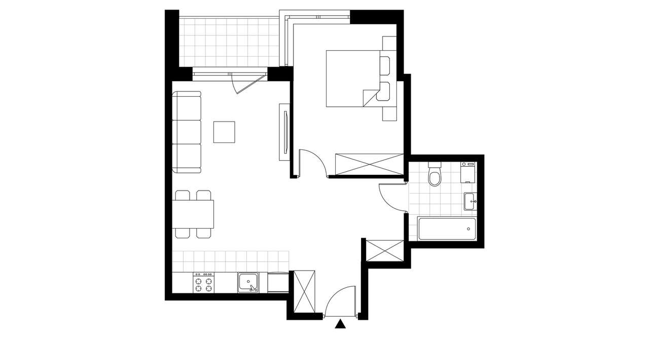 2-pokojowe mieszkanie 48m2 + loggia - Pełny obrazek: 4/24
