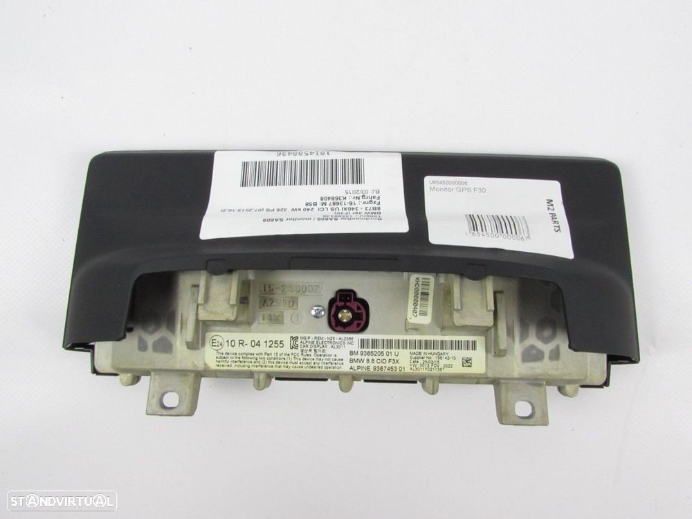 Monitor/ Display Central GPS PROFISSIONAL (8'8") SEMI-NOVO/ ORIGINAL BMW 3 (F30,... - 2