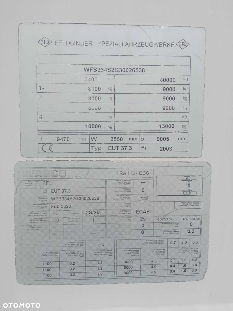 Feldbinder EUT 37.3 37.000 L SAF ALUFELGI TDT/TÜV 05.2027 Spitzer Omeps - 13