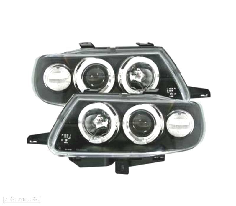 FARÓIS FRENTE ANGEL EYES CITROEN SAXO 96-99 FUNDO PRETO - 1