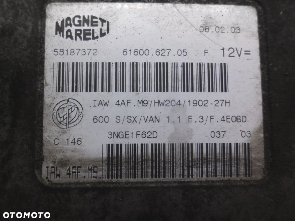 FIAT SEICENTO 1.1 ECU KOMPUTER STEROWNIK SILNIKA IAW4AF.M9 55187372 POSIADAM 13 SZT - 9