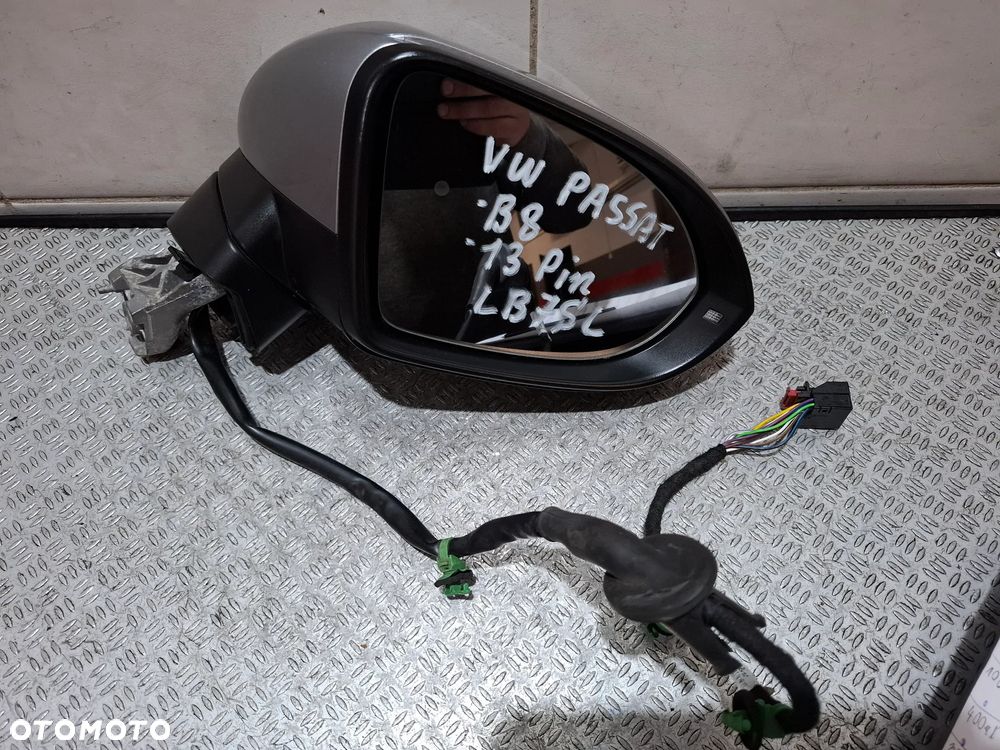 Lusterko przednie prawe pasażera Volkswagen Passat B8 rok 2019 lift kombi nr 0416320 13 PINÓW  kolor LB7SL - 4
