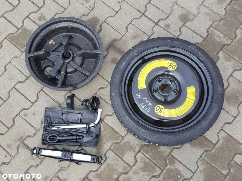 AUDI A3 8V 2012r- KOŁO DOJAZDOWE 18 5X112 WKŁAD LEWAREK KLUCZ - 1
