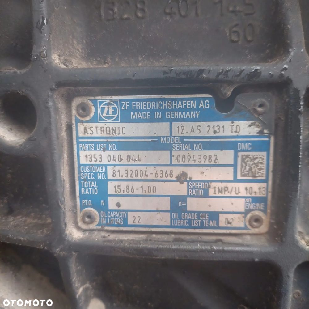 Skrzynia biegów MAN TGX Intarder Euro 6 81.32004-6368 12.AS 2131 TD - 1