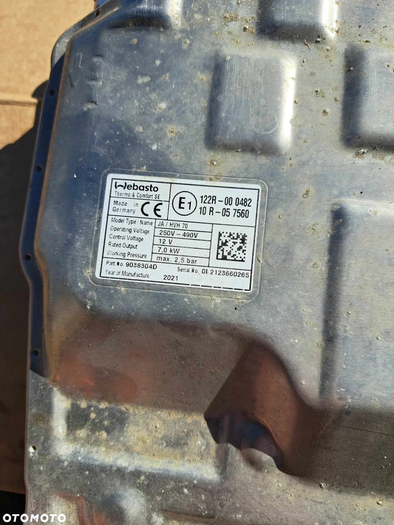 Podgrzewacz grzałka akumulatora Jeep	Wrangler JL Grand Cherokee 4xe Chrysler Voyager Pacifica 68443445AB Webasto - 5