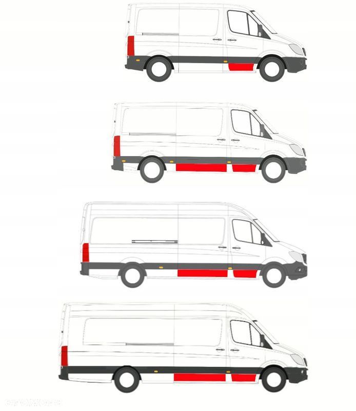 Reperaturki drzwi + korytka MB Sprinter 906 / VW Crafter 06 - 18 Zestaw ! - 3