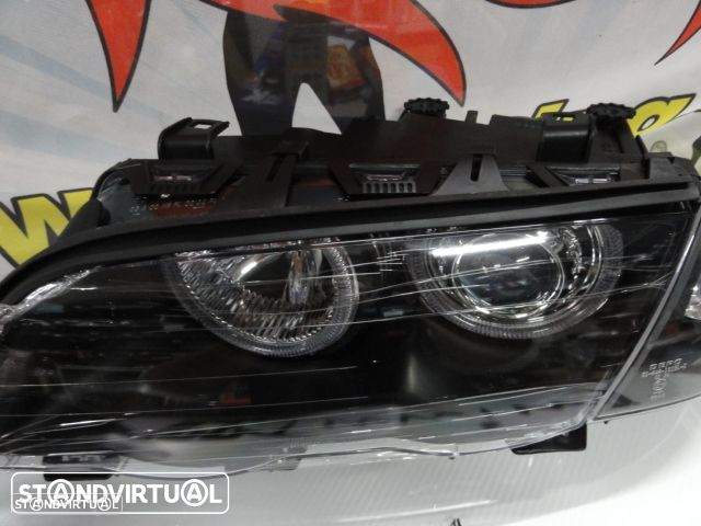 Farois frontais angel eyes para BMW E46 4 portas / limosine 98-01 fundo preto. - 5
