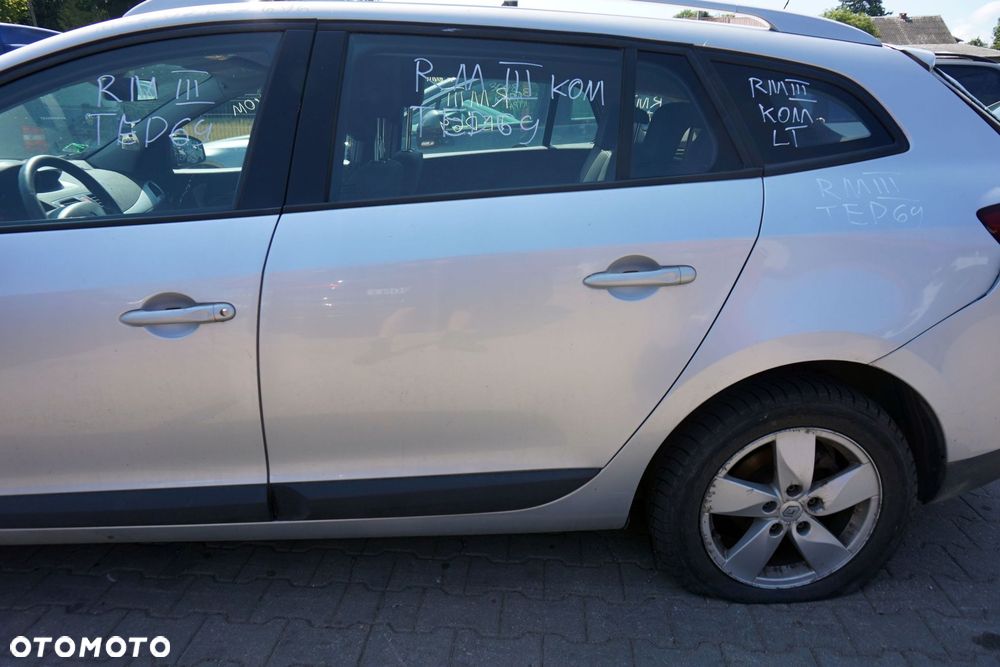 DRZWI TYLNE LEWE MEGANE III PH2 LIFT KOMBI TED69  SREBRNY RENAULT 2010-2013 - 3