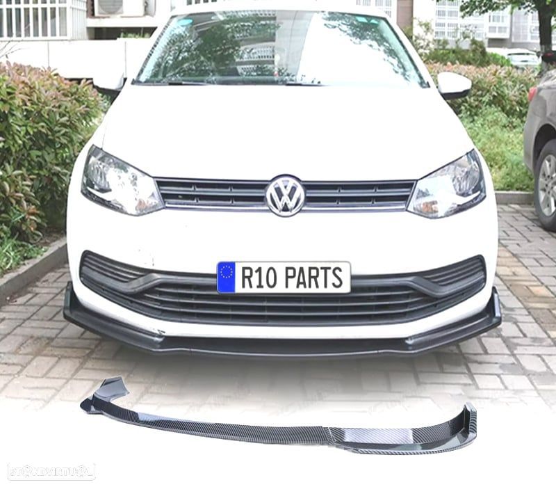 SPOILER LIP FRONTAL VOLKSWAGEN VW POLO V 6R 09-14 CARBONO - 1