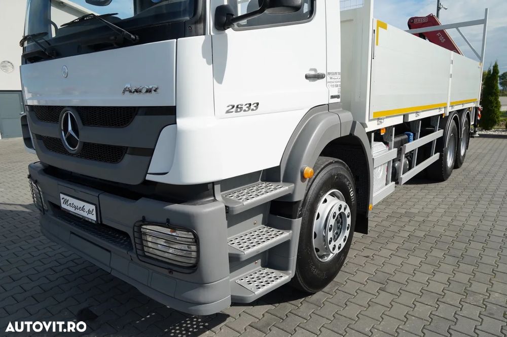 Mercedes-Benz / AXOR 2633 / 6X4 / LIVRARE - 6,55 M / PODEA REZISTENTĂ / FASSI F155 HDS / EXTENSIE: 10 M / CAPACITATE DE ÎNCĂRCARE MAXIMĂ 6.000 KG / MANUALĂ / RADIOCOMANDĂ / - 13