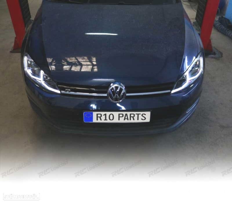 FAROIS VOLKSWAGEN VW GOLF 7 12-17 DRL DINAMICOS PRETO LOOK 7.5 R LINE - 2