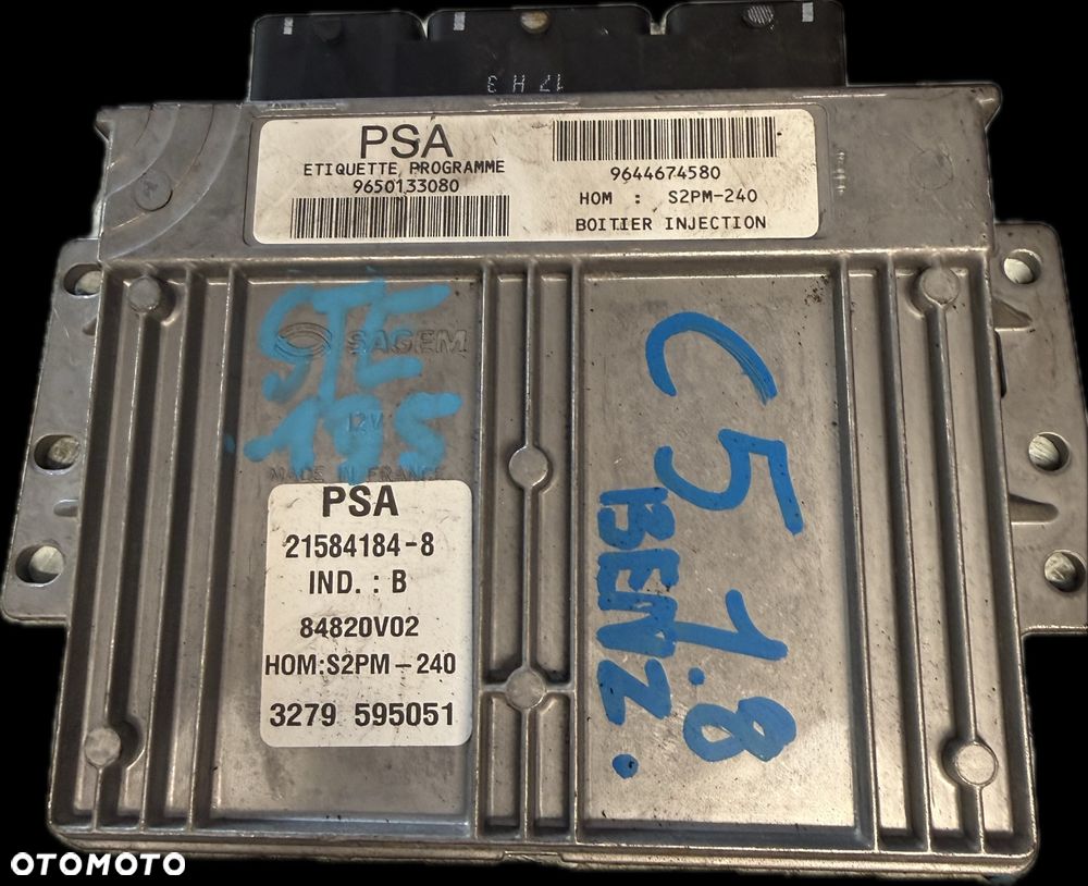 Sterownik Silnika ECU Komputer Citroen Peugeot 9644674580 - 1
