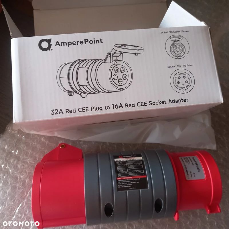 adapter przejściówka auta elektryczne ev plugin hybryda ev 400 v siłowe 32A 5P na  16A 5P NOWE - 1