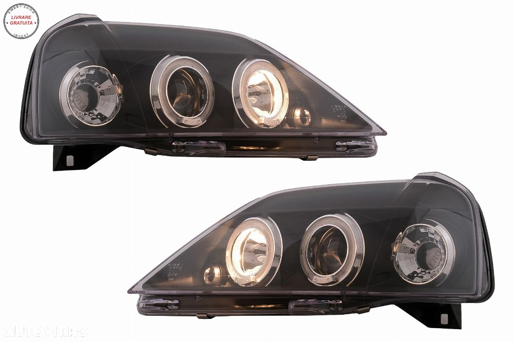 Faruri LED Angel Eyes Dacia Logan (2004-2008) Negru- livrare gratuita - 5