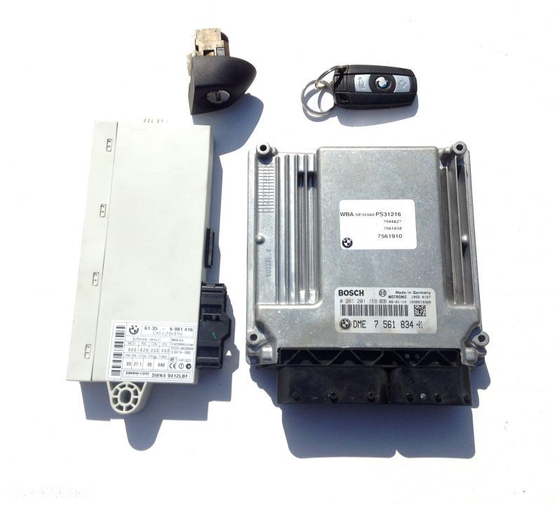 BMW 1 E87 E90 2.0 N46 AUTOMAT STEROWNIK KOMPUTER SILNIKA ZESTAW DO ODPALENIA DME 7561834 BOSCH 0261201159 - 1