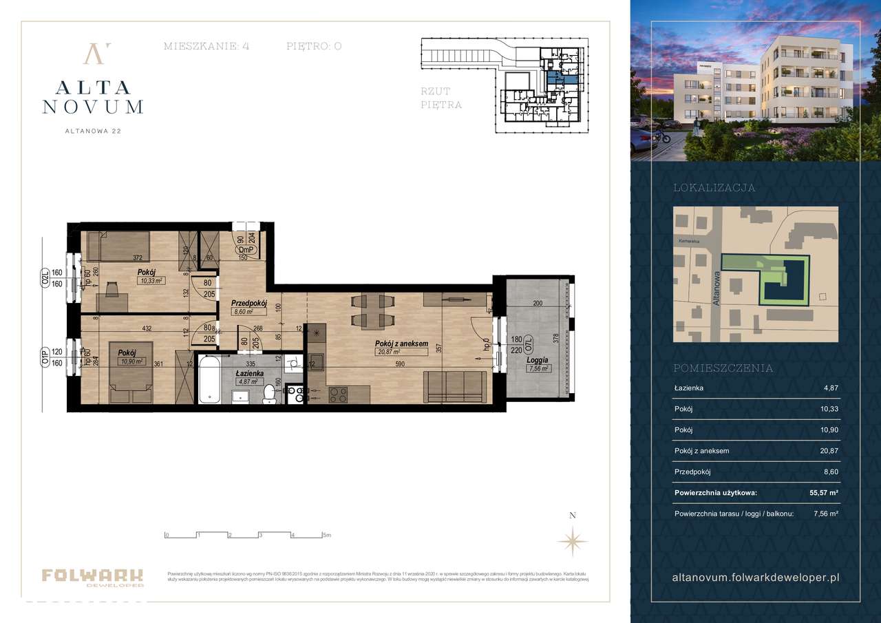 ALTA NOVUM - Twoje wymarzone miejsce nad Wisłą - 55,57m2 PARTER M04