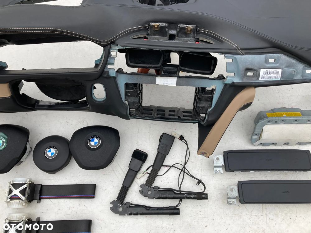 BMW 3 F30 4 F32 F34 F36 M M3 M4 F80 F82 LIFT SKÓRA DESKA KONSOLA KOKPIT PULPIT PÓŁKA PARAPET AIRBAG PODUSZKA POWIETRZNA KIEROWCY PASAŻERA KOLAN KOLANOWA FOTELOWA W FOTEL PASY PAS NAPINACZ DOPINACZ - 6