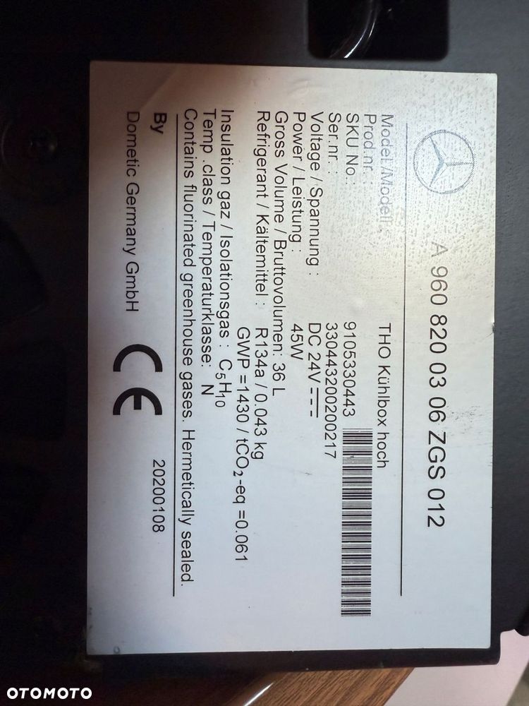 lodówka mercedes actros mp4 a960 a9608200306 - 2
