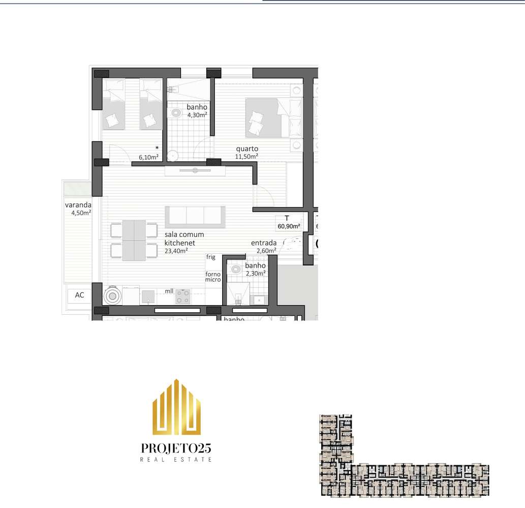 T2 Novo C/Varanda, 2 Frentes e Garagem, próximo ao Centro do Porto. - Grande imagem: 3/15