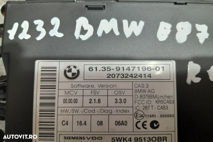 Calculator / Modul confort 9147196 9147196 BMW Seria 1 E81/E82/E87/E8 - 2