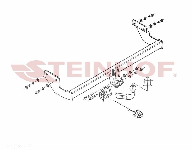 Hak Holowniczy + WIĄZKA 7PIN do Kia Picanto 5 drzwi od 2005 do 2011 - 2