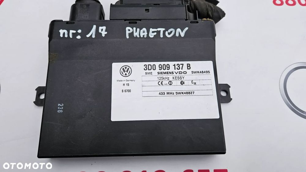 VW PHAETON 3D Moduł KEYLESS GO Sterownik KEYLESS 3D0909137B - 2