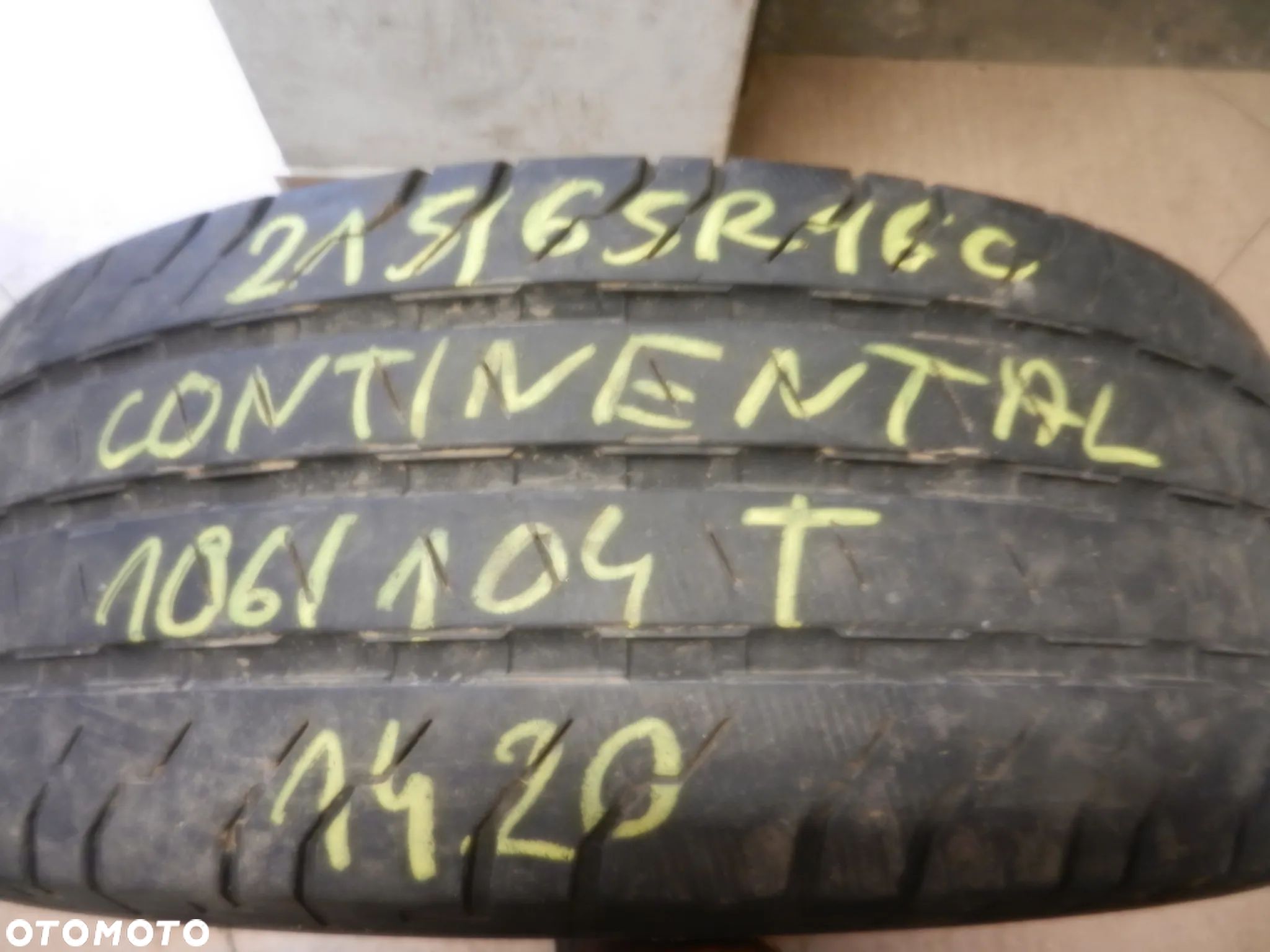 Opona pojedyńcza 215/65r16c continental conti van contact 100 6,5mm lato - 1