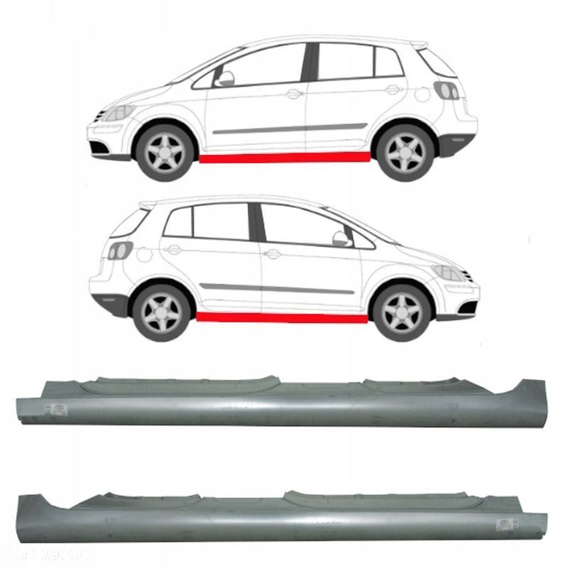 Próg / Progi / Reperaturka VW Golf 5 / 6 PLUS Lewy + Prawy - 1