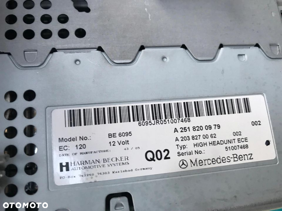 MERCEDES W251 R-KLASA RAdio nawigacja a2518200979 - 4