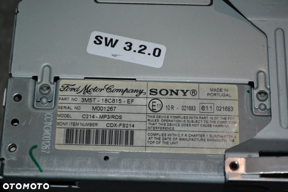 FORD FOCUS C-MAX MK1 RADIO SAMOCHODOWE FABRYCZNE SONY 3M5T-18C815-EF KOD - 4